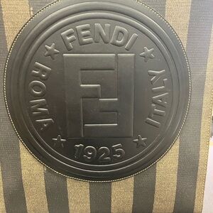 Fendi Black and Brown Striped Handbag